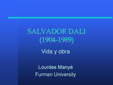 Vida y obra Lourdes Manyé Furman University