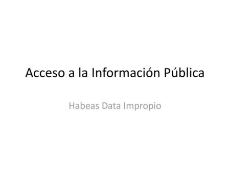 Acceso a la Información Pública