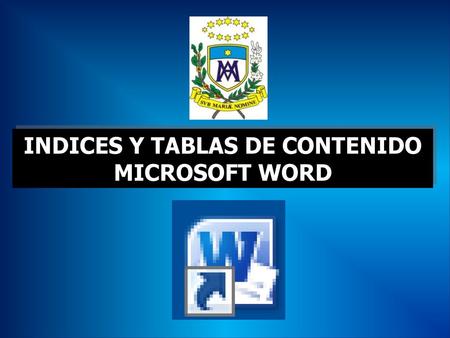 INDICES Y TABLAS DE CONTENIDO