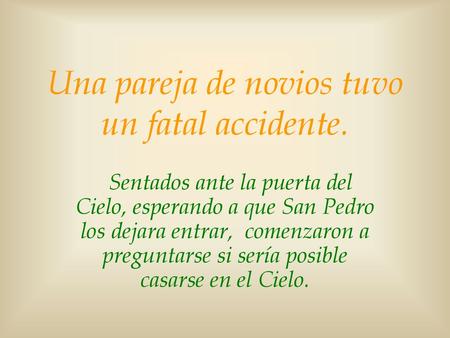 Una pareja de novios tuvo un fatal accidente.