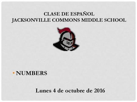 NUMBERS Lunes 4 de octubre de 2016