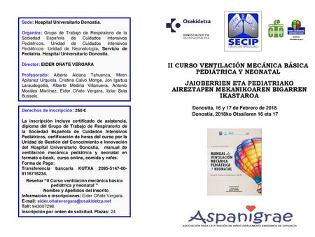 II CURSO VENTILACIÓN MECÁNICA BÁSICA PEDIÁTRICA Y NEONATAL
