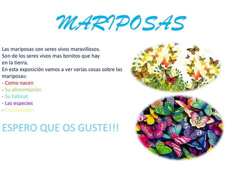 MARIPOSAS ESPERO QUE OS GUSTE!!!