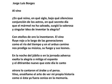 Jorge Luis Borges Al vino