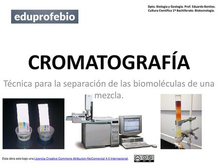 Técnica para la separación de las biomoléculas de una mezcla.