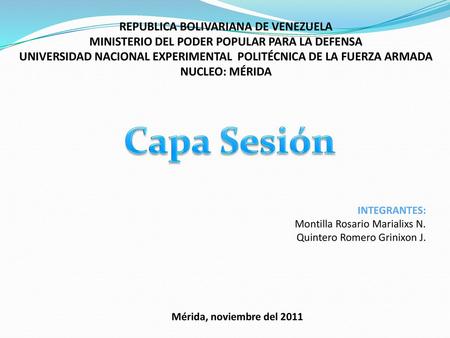 Capa Sesión REPUBLICA BOLIVARIANA DE VENEZUELA