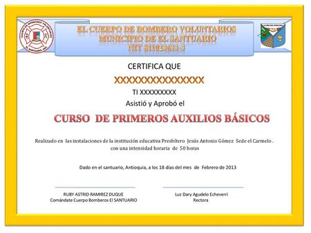 CURSO DE PRIMEROS AUXILIOS BÁSICOS