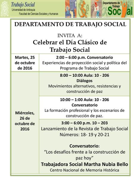 DEPARTAMENTO DE TRABAJO SOCIAL