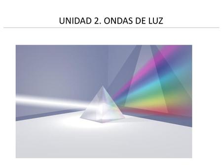 UNIDAD 2. ONDAS DE LUZ.