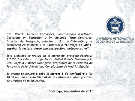 Tatiana Díaz Arce Santiago, noviembre de 2011.