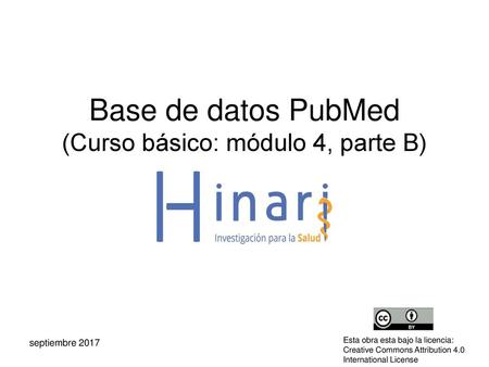 Base de datos PubMed (Curso básico: módulo 4, parte B)