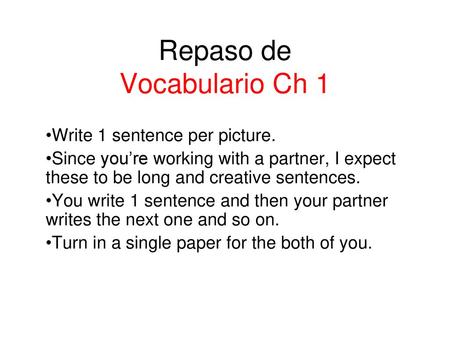 Repaso de Vocabulario Ch 1