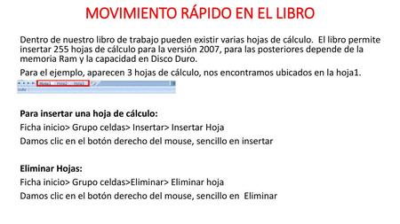 MOVIMIENTO RÁPIDO EN EL LIBRO