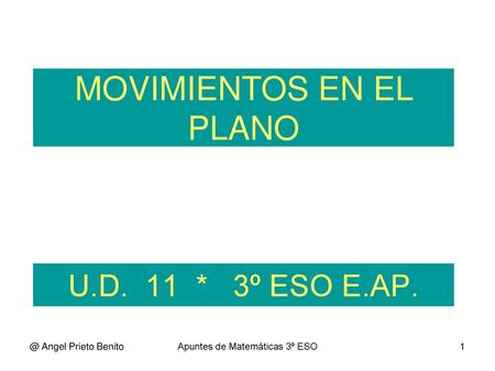 MOVIMIENTOS EN EL PLANO