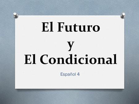 El Futuro y El Condicional