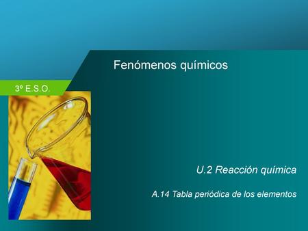 Fenómenos químicos U.2 Reacción química