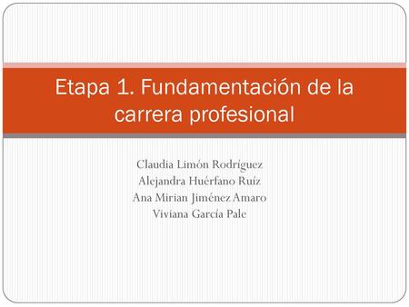Etapa 1. Fundamentación de la carrera profesional