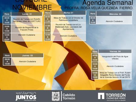 Agenda Semanal OCTUBRE-NOVIEMBRE Miércoles 02