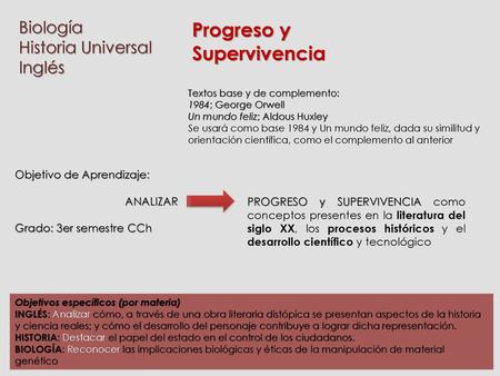Progreso y Supervivencia