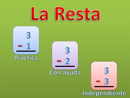 Practica La Resta 3 1 Practica 3 2 Con ayuda 3 Independiente.