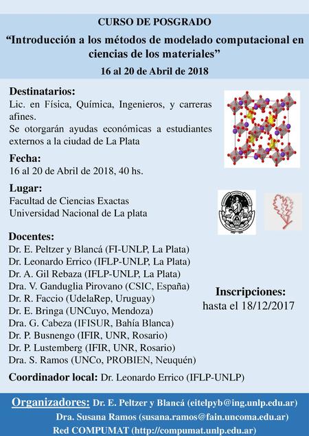 Organizadores: Dr. E. Peltzer y Blancá