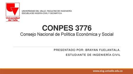 CONPES 3776 Consejo Nacional de Política Económica y Social