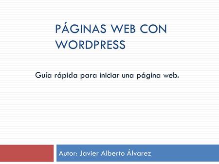 Páginas web con wordpress