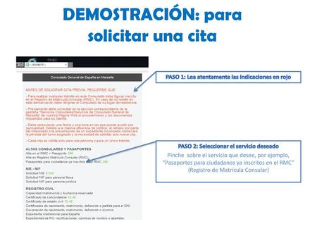 DEMOSTRACIÓN: para solicitar una cita