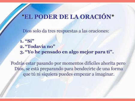 *EL PODER DE LA ORACIÓN*