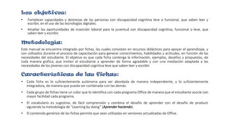 Características de las fichas: