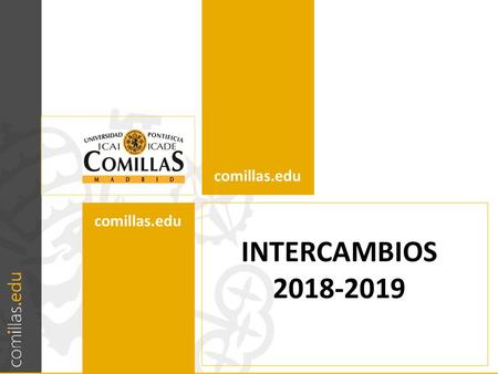 Comillas.edu INTERCAMBIOS 2018-2019.