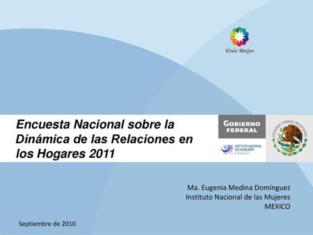 Ma. Eugenia Medina Domínguez Instituto Nacional de las Mujeres MEXICO