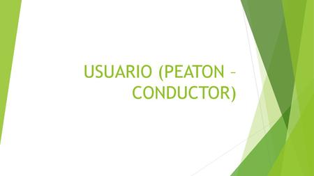 USUARIO (PEATON – CONDUCTOR)