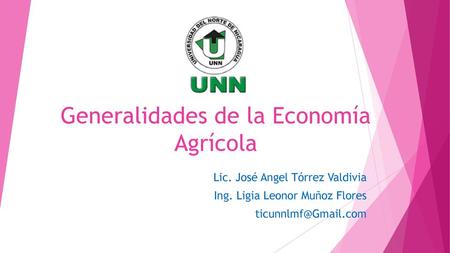 Generalidades de la Economía Agrícola