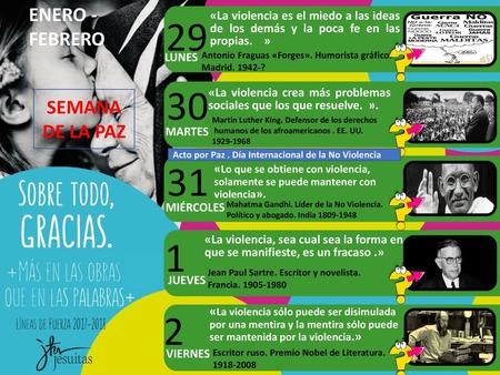 ENERO -FEBRERO SEMANA DE LA PAZ