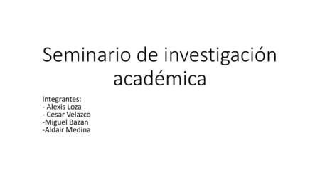 Seminario de investigación académica