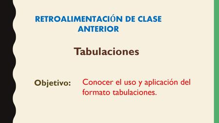 RETROALIMENTACIÓN DE CLASE ANTERIOR