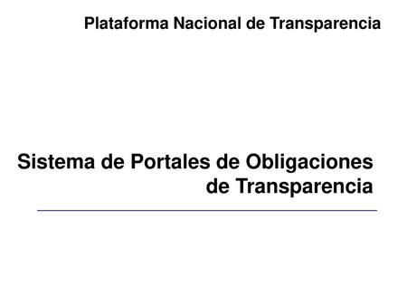 Plataforma Nacional de Transparencia