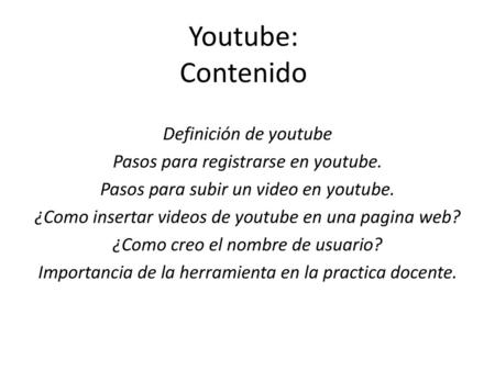 Youtube: Contenido Definición de youtube