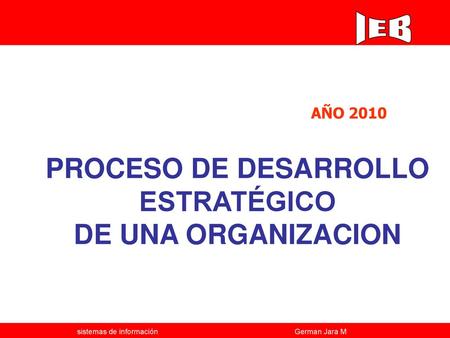 PROCESO DE DESARROLLO ESTRATÉGICO DE UNA ORGANIZACION