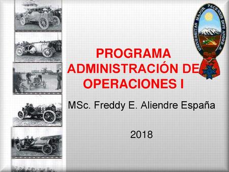 PROGRAMA ADMINISTRACIÓN DE OPERACIONES I