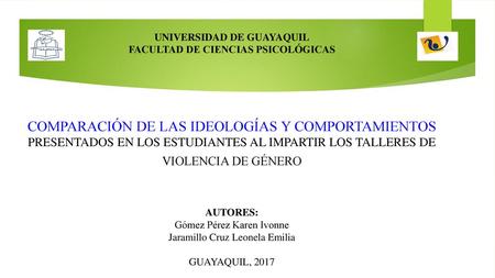 UNIVERSIDAD DE GUAYAQUIL FACULTAD DE CIENCIAS PSICOLÓGICAS