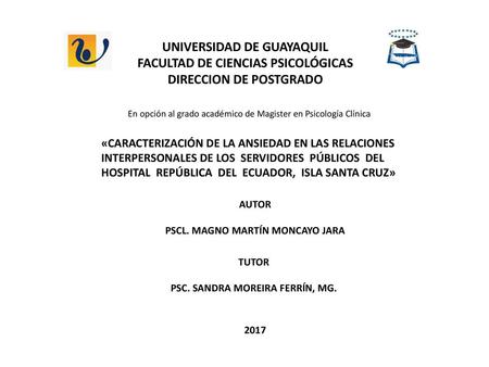 UNIVERSIDAD DE GUAYAQUIL FACULTAD DE CIENCIAS PSICOLÓGICAS
