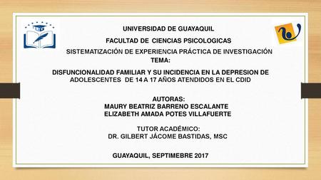 UNIVERSIDAD DE GUAYAQUIL FACULTAD DE CIENCIAS PSICOLOGICAS