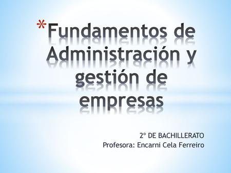 Fundamentos de Administración y gestión de empresas