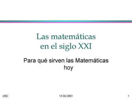 Las matemáticas en el siglo XXI