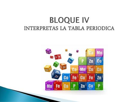 BLOQUE IV INTERPRETAS LA TABLA PERIODICA