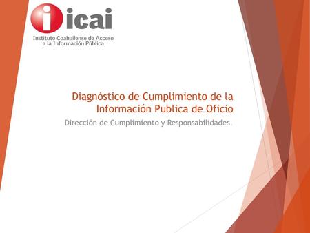 Diagnóstico de Cumplimiento de la Información Publica de Oficio