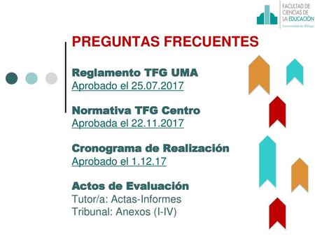 PREGUNTAS FRECUENTES Reglamento TFG UMA Aprobado el