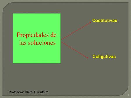 Propiedades de las soluciones Costitutivas Coligativas